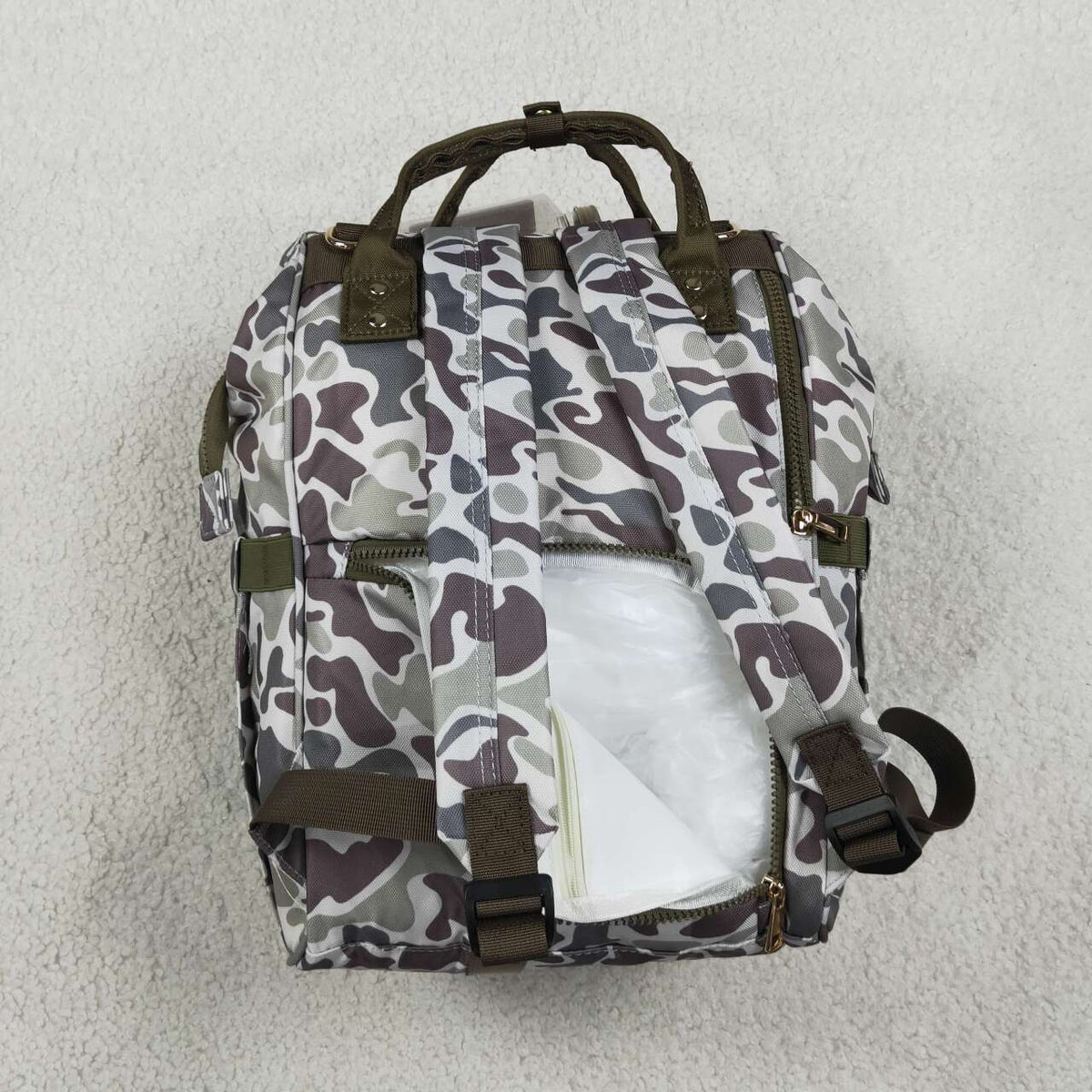 BA0403 Dog Embroidery Camo Hunting Print Adult Baby Diaper Bags
