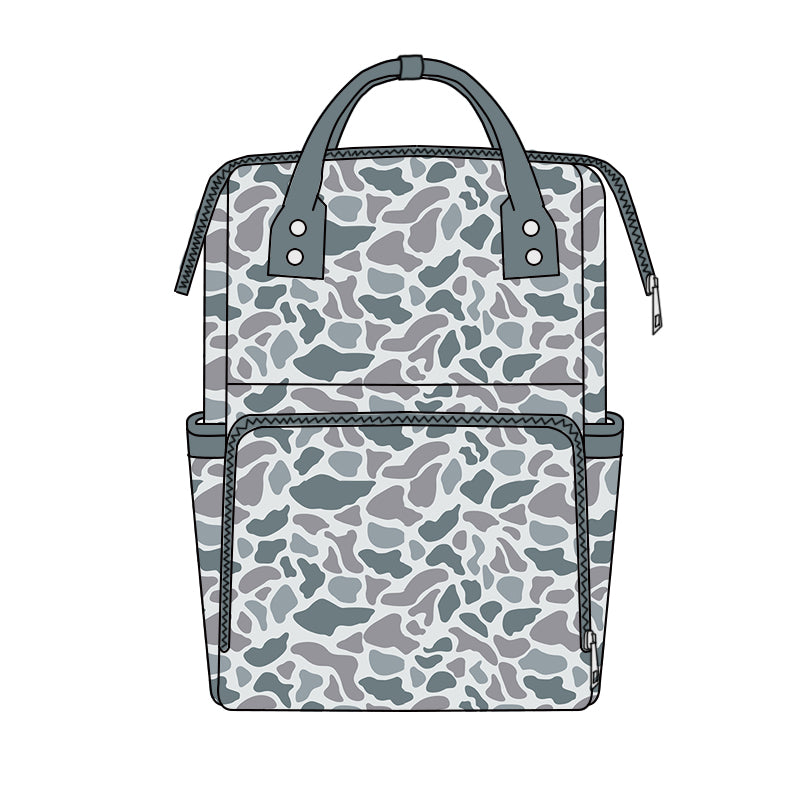 8.3 BA0406 Preorder Grey Camo Hunting Print Adult Baby Diaper Bags