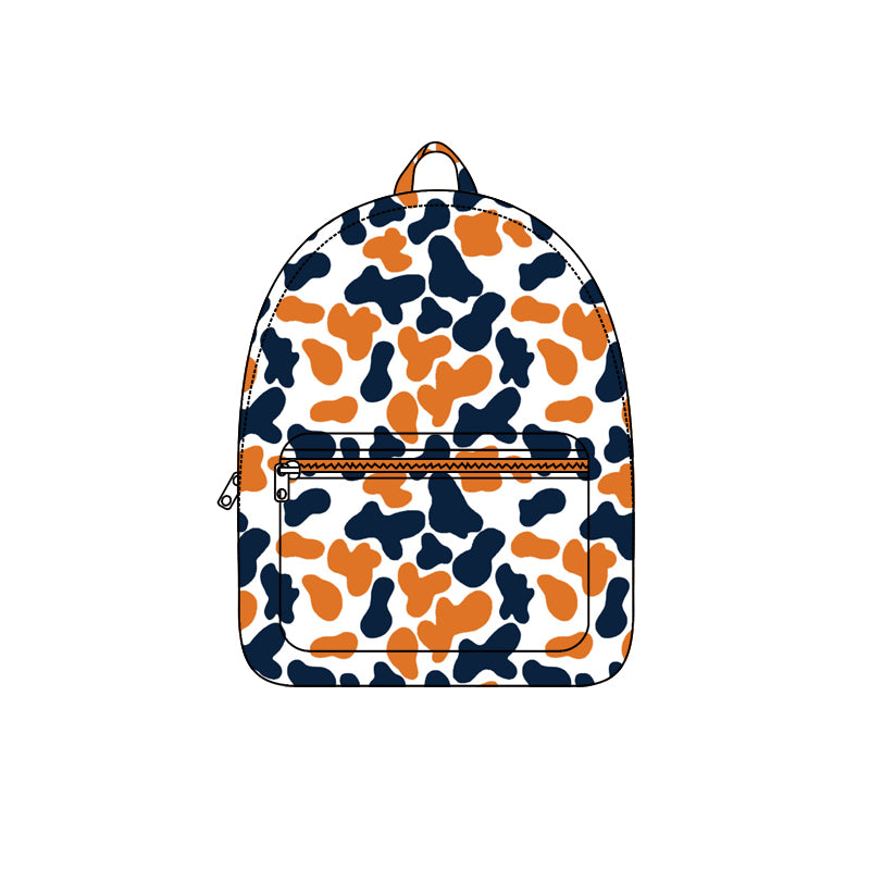 8.5 BA0408 Preorder Teams Orange Navy Camo Print Kids Backpack