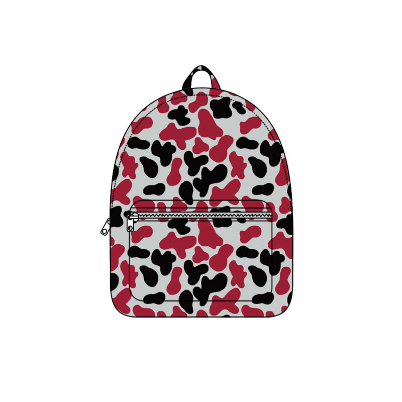8.5 BA0411 Preorder Teams Wine Black Camo Print Kids Backpack