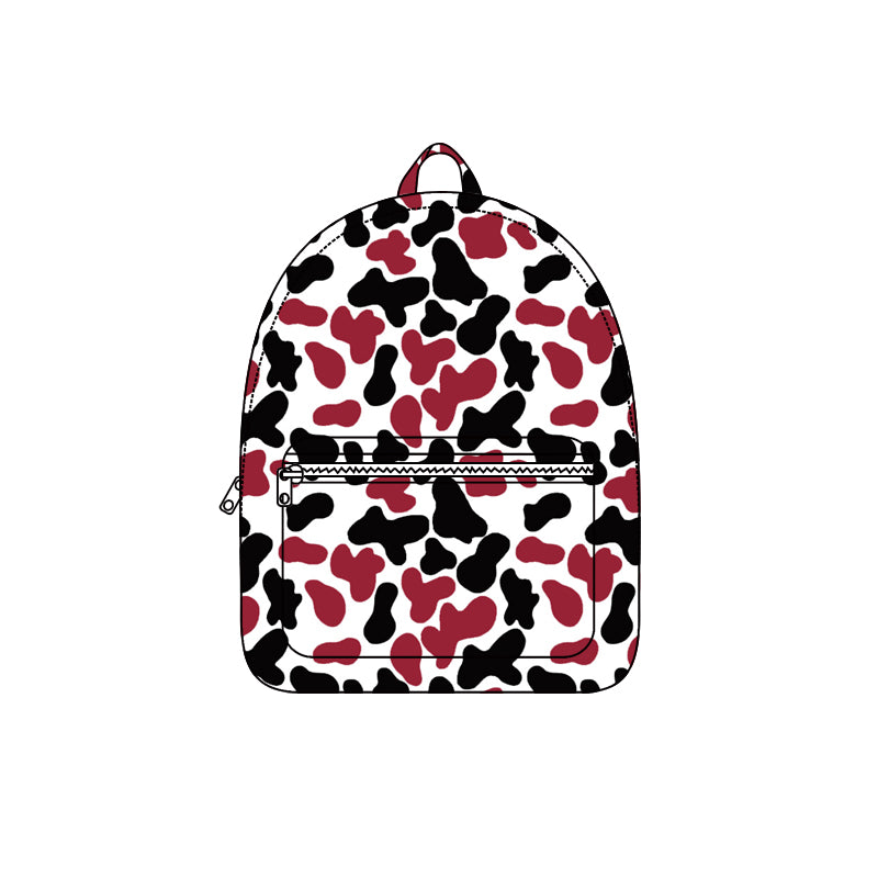 8.5 BA0413 Preorder Teams Black Wine Camo Print Kids Backpack