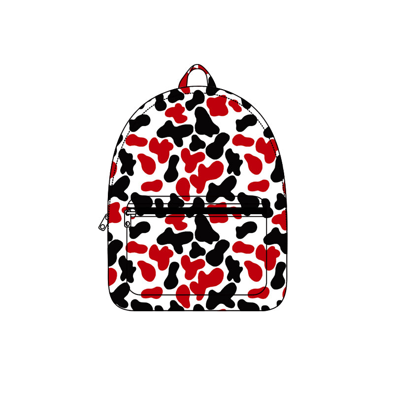 8.5 BA0414 Preorder Teams Black Red Camo Print Kids Backpack
