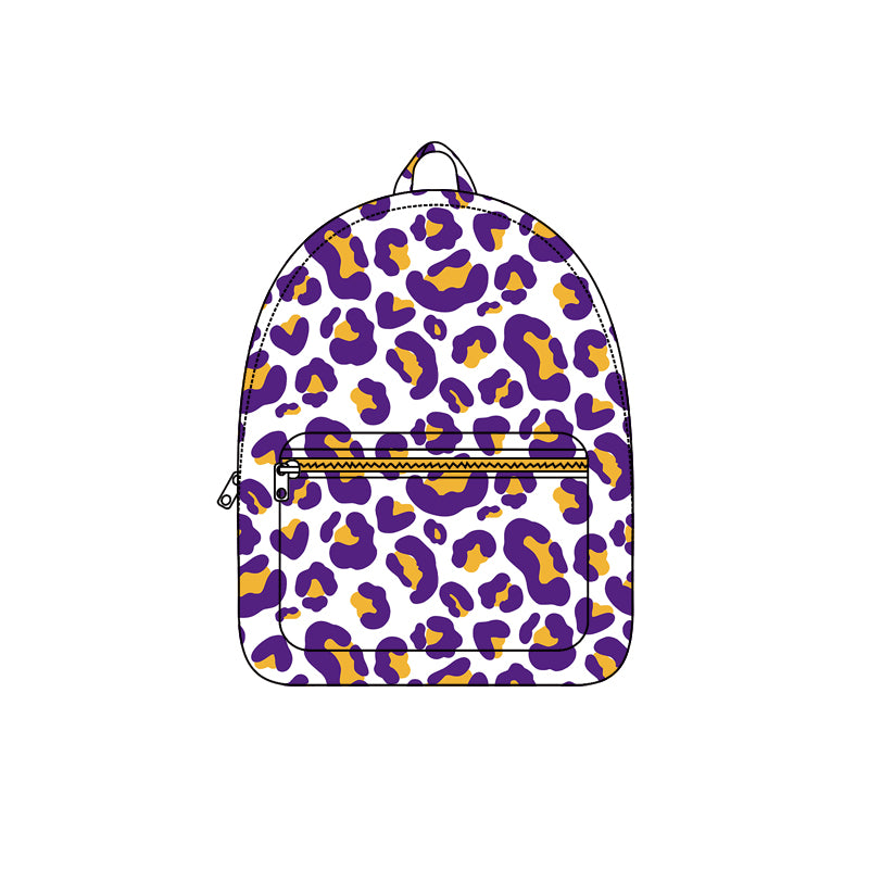 8.5 BA0419 Preorder Teams Purple Yellow Camo Print Kids Backpack
