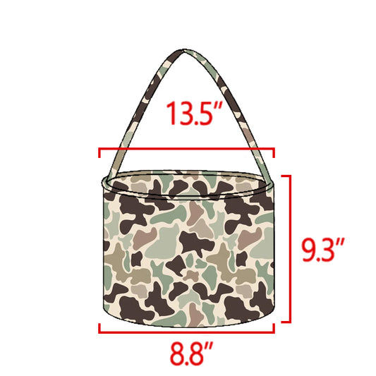 8.28 BA0436 Preorder Green Camo Print Kids Bucket Bag