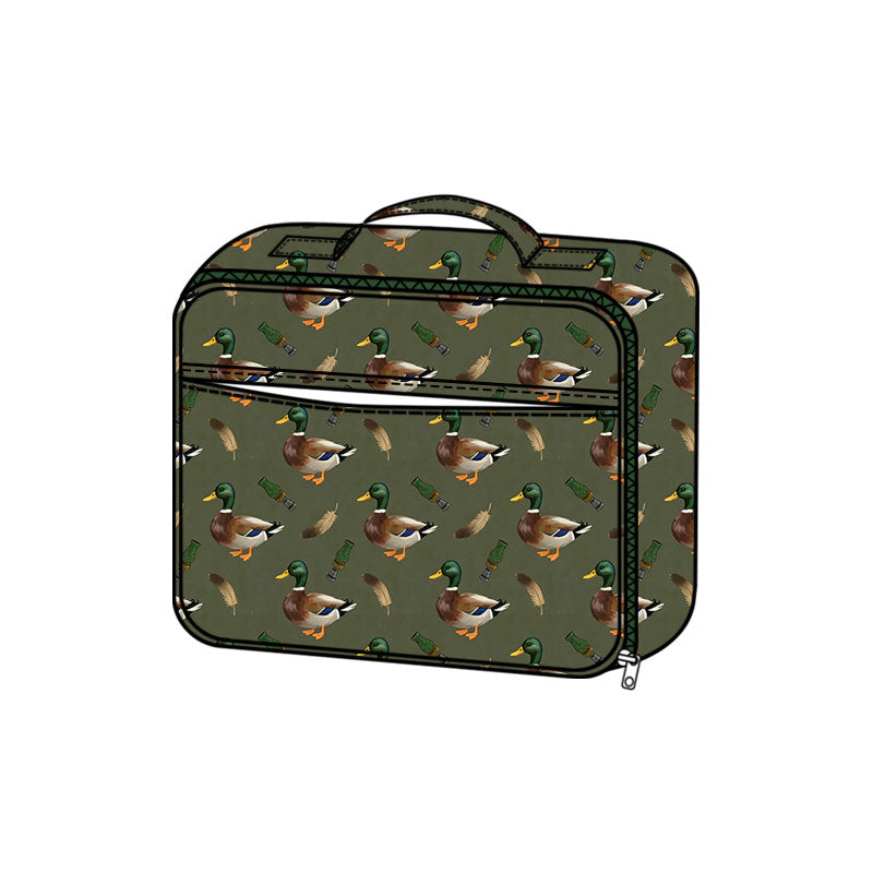 9.24 BA0446 Preorder Mallard Duck Green Print Kids Lunch Box