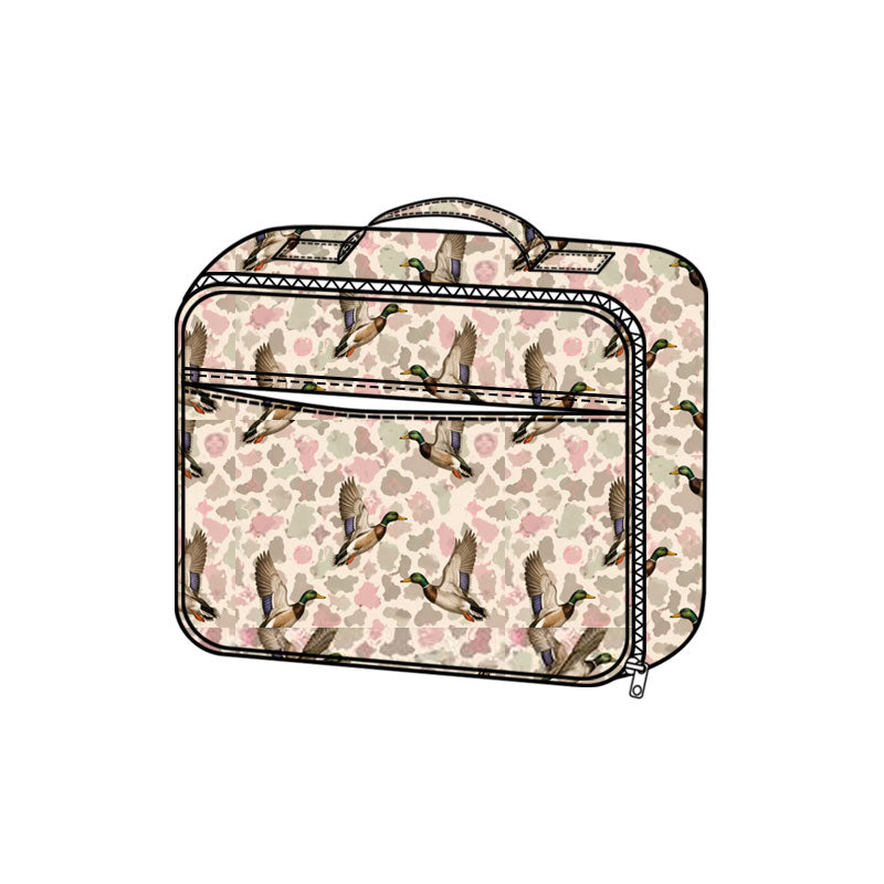 9.24 BA0452 Preorder Pink Camo Mallard Duck Print Girls Lunch Box