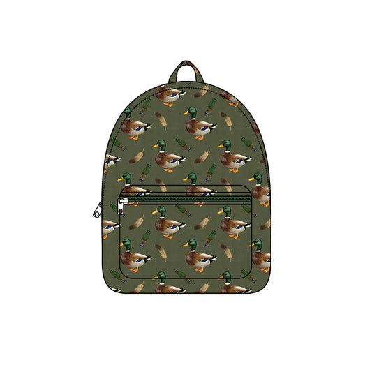9.24 BA0453 Preorder Mallard Duck Green Print Kids Backpack Bags