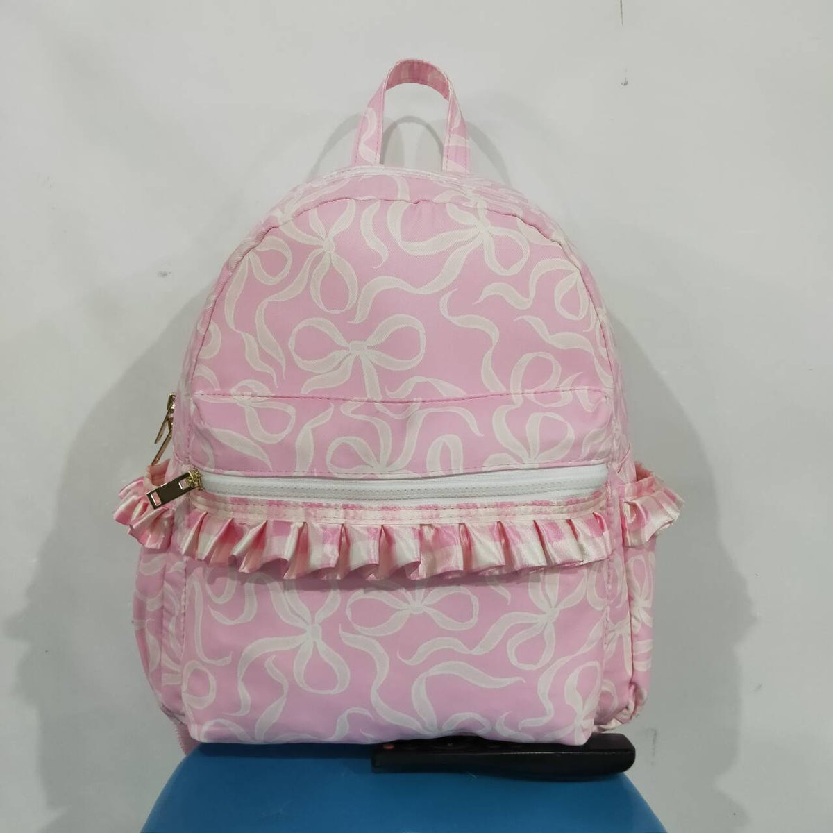 BA0459 Baby Girls Pink Bows Ruffle Backpacks Bags