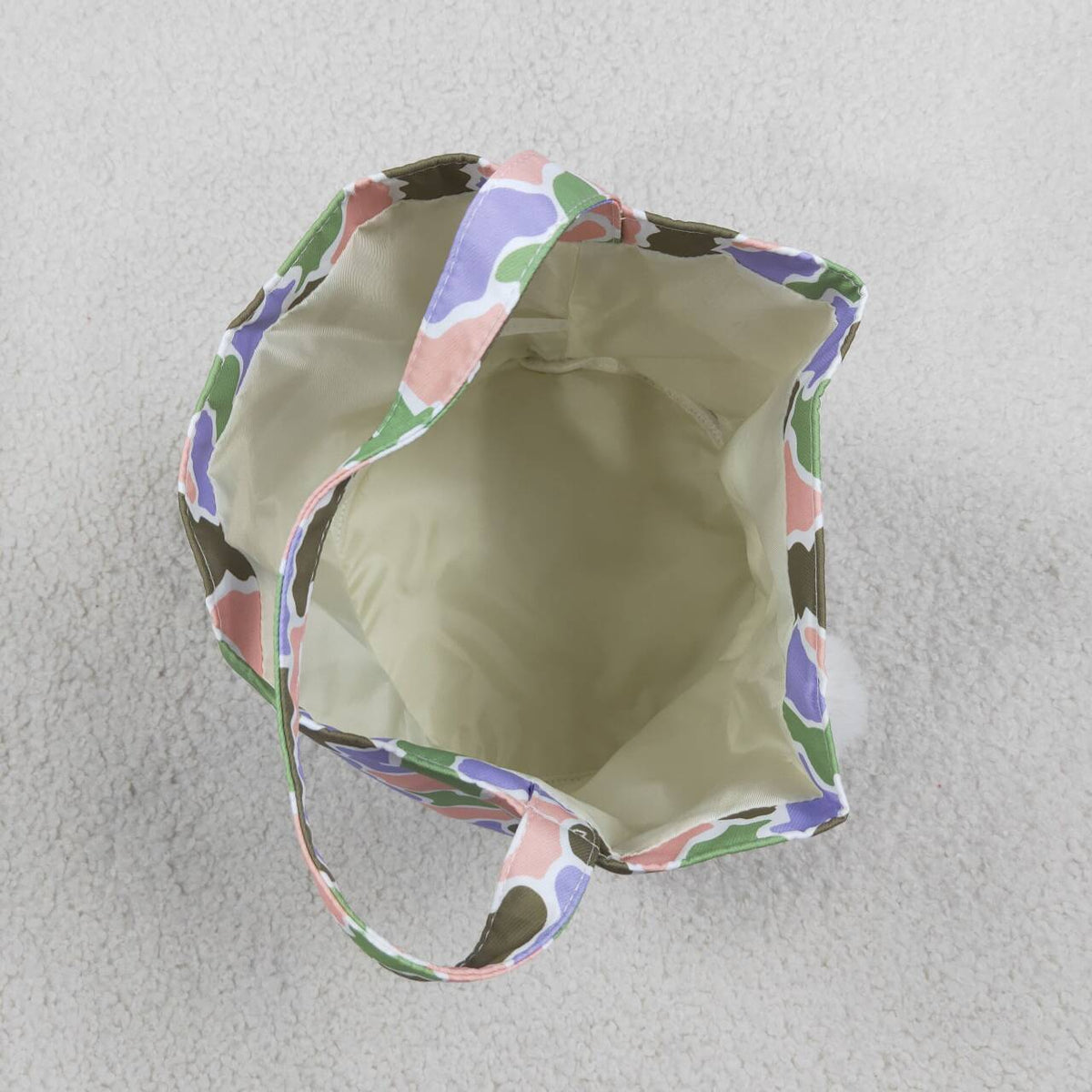 BA0467 Embroidery Rabbits Baby Kids Southern Colorful Camo Easter Bucket Bag