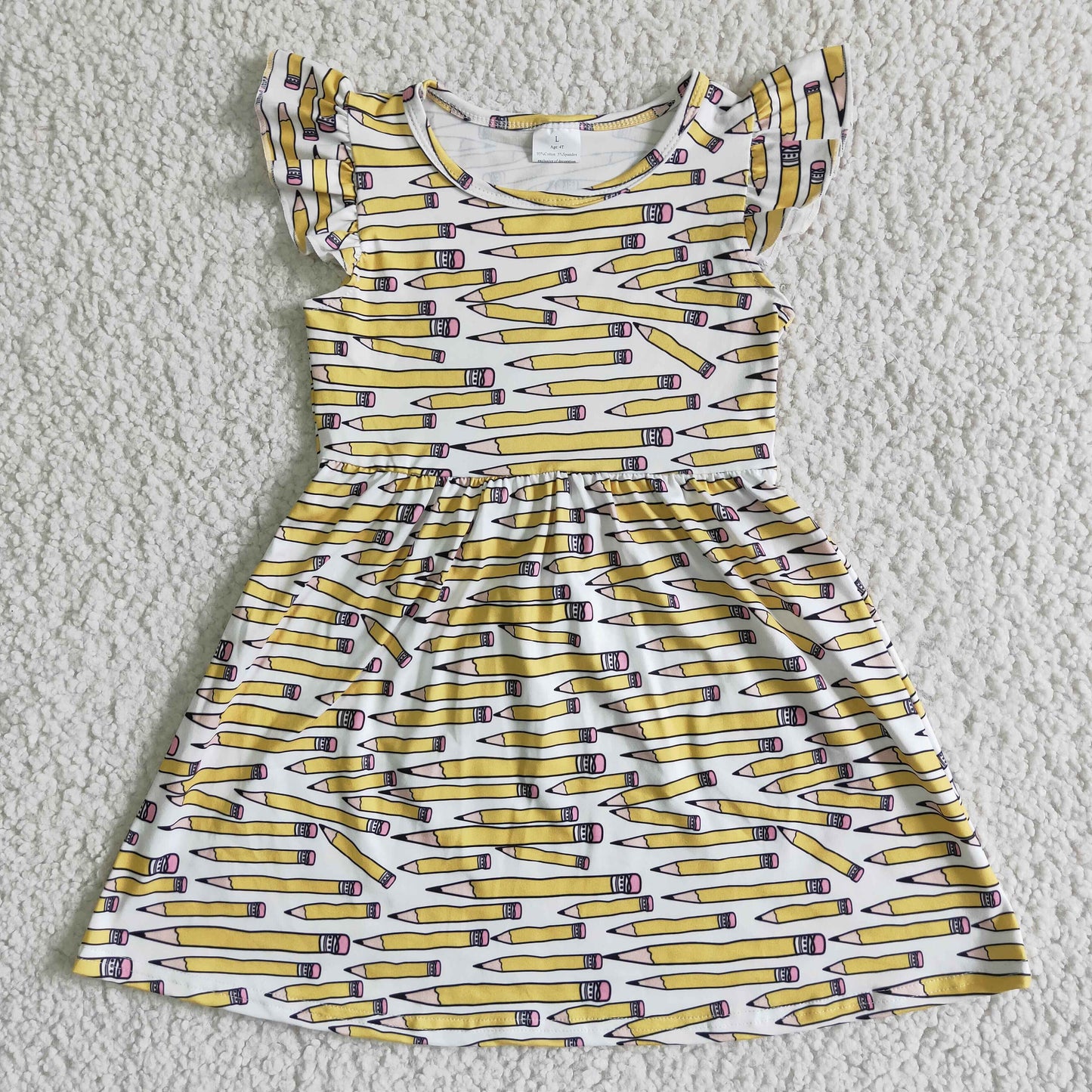 BC0001 Pen Print Girls Back to School Dress
