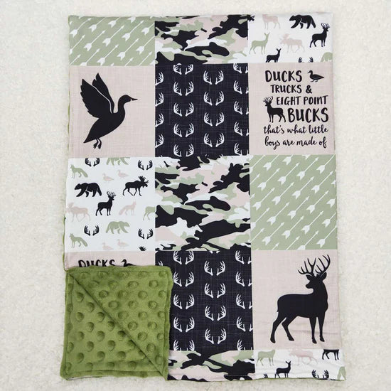 Sibling Baby Kids Children Hunting Deers Ducks Minky Blankets