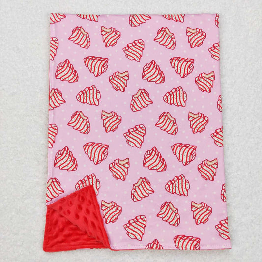 BL0089 Debbie Cake Pink Print Baby Girls Christmas Blanket