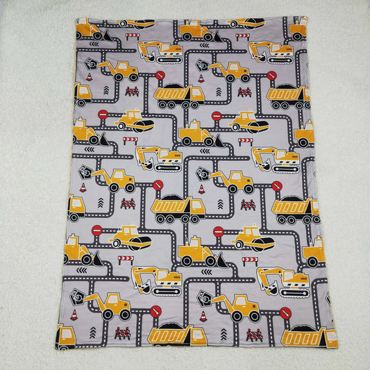 Baby Kids Excavators Tractors Minky Blankts