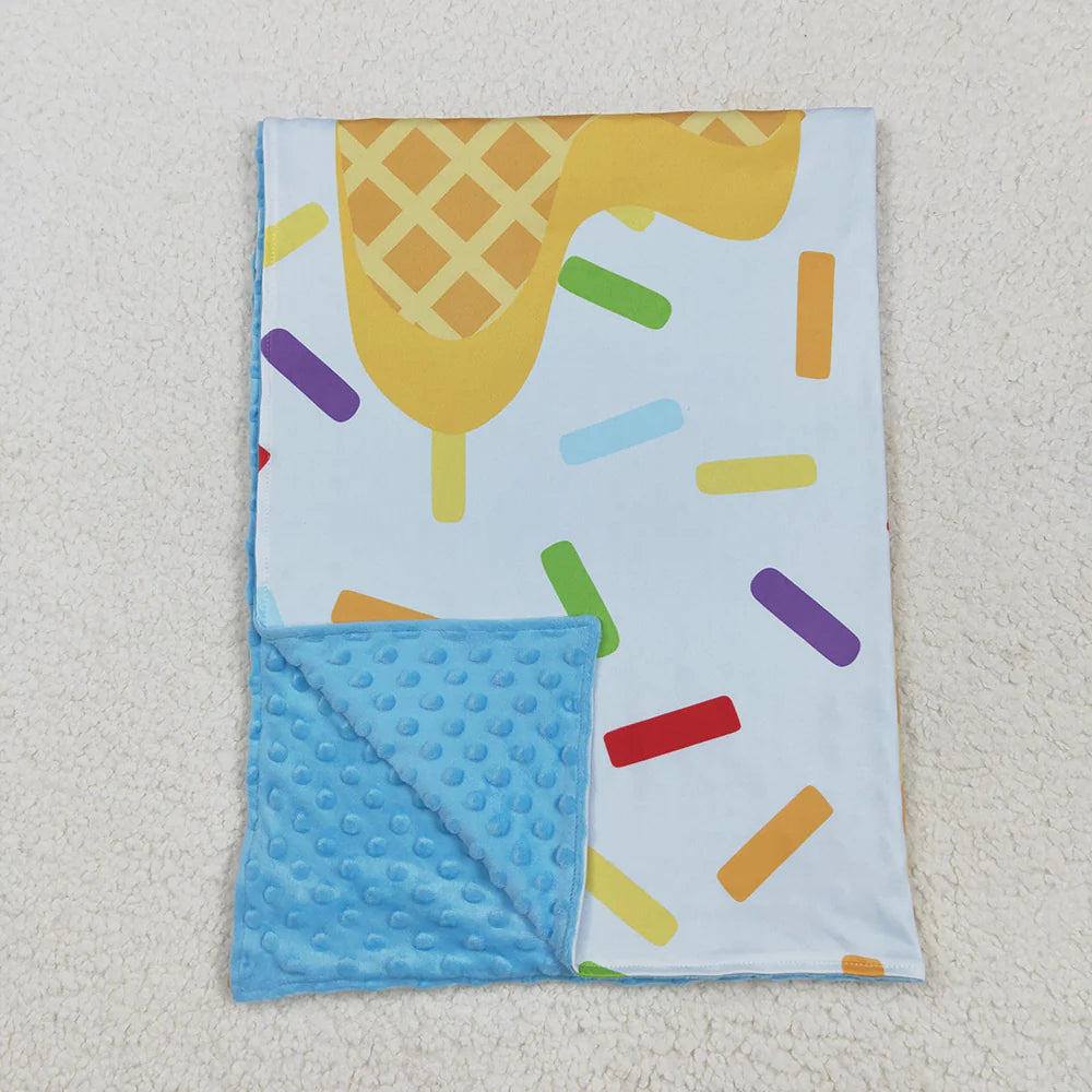 Baby Toddler Sibling Ice Cream Drips Minky Blankets