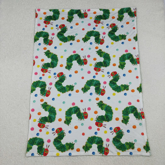 Baby Kids Green Caterpillar  Minky Blankts