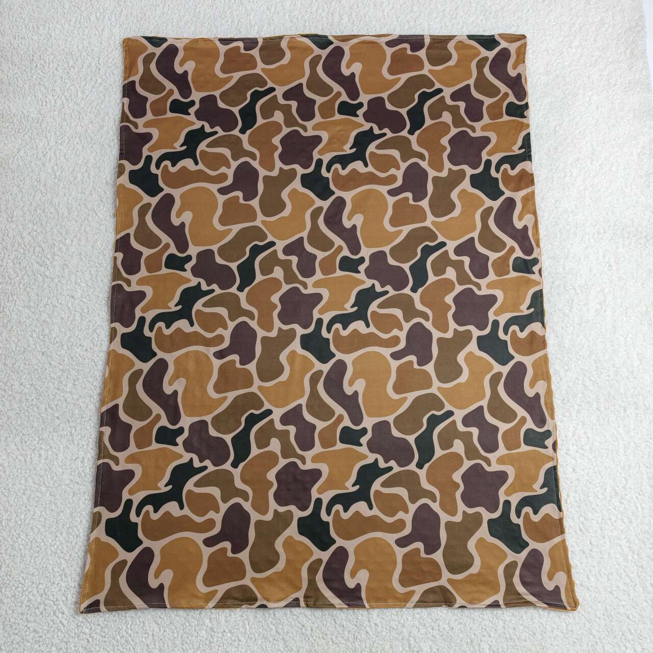 BL0231  Brown Camo Print Baby Blanket