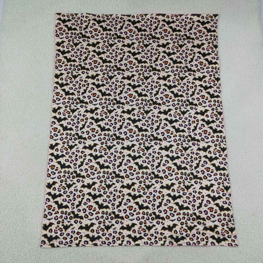 BL0254 Bat Leopard Pink Print Baby Girls Halloween Blanket