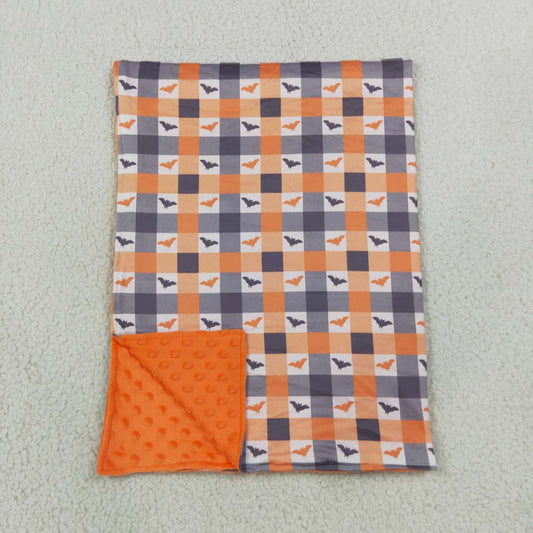 BL0264 Bat Checkered Print Baby Halloween Blanket