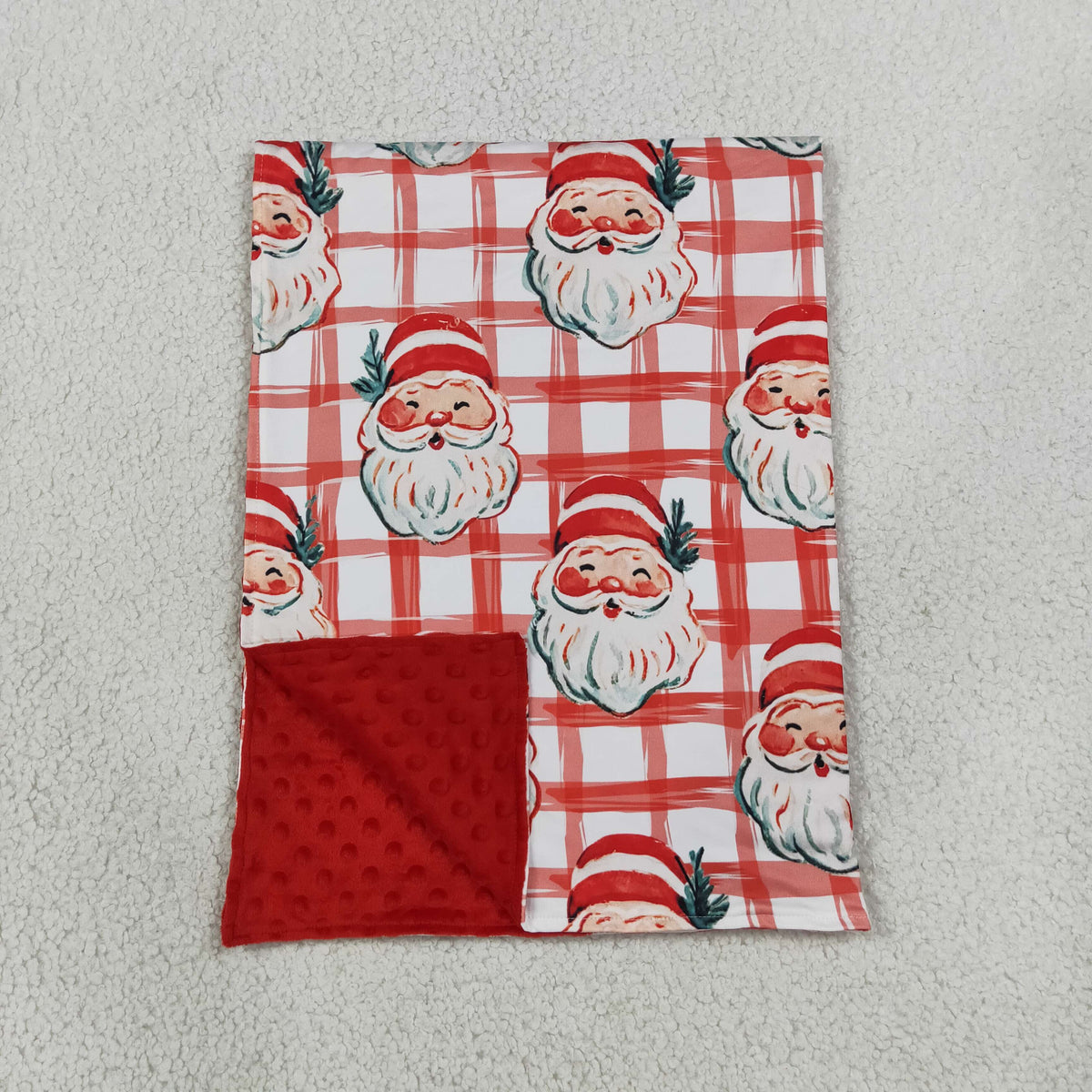 Family Christmas santa Red Plaid Pajama Set Dress Pants and Blanket