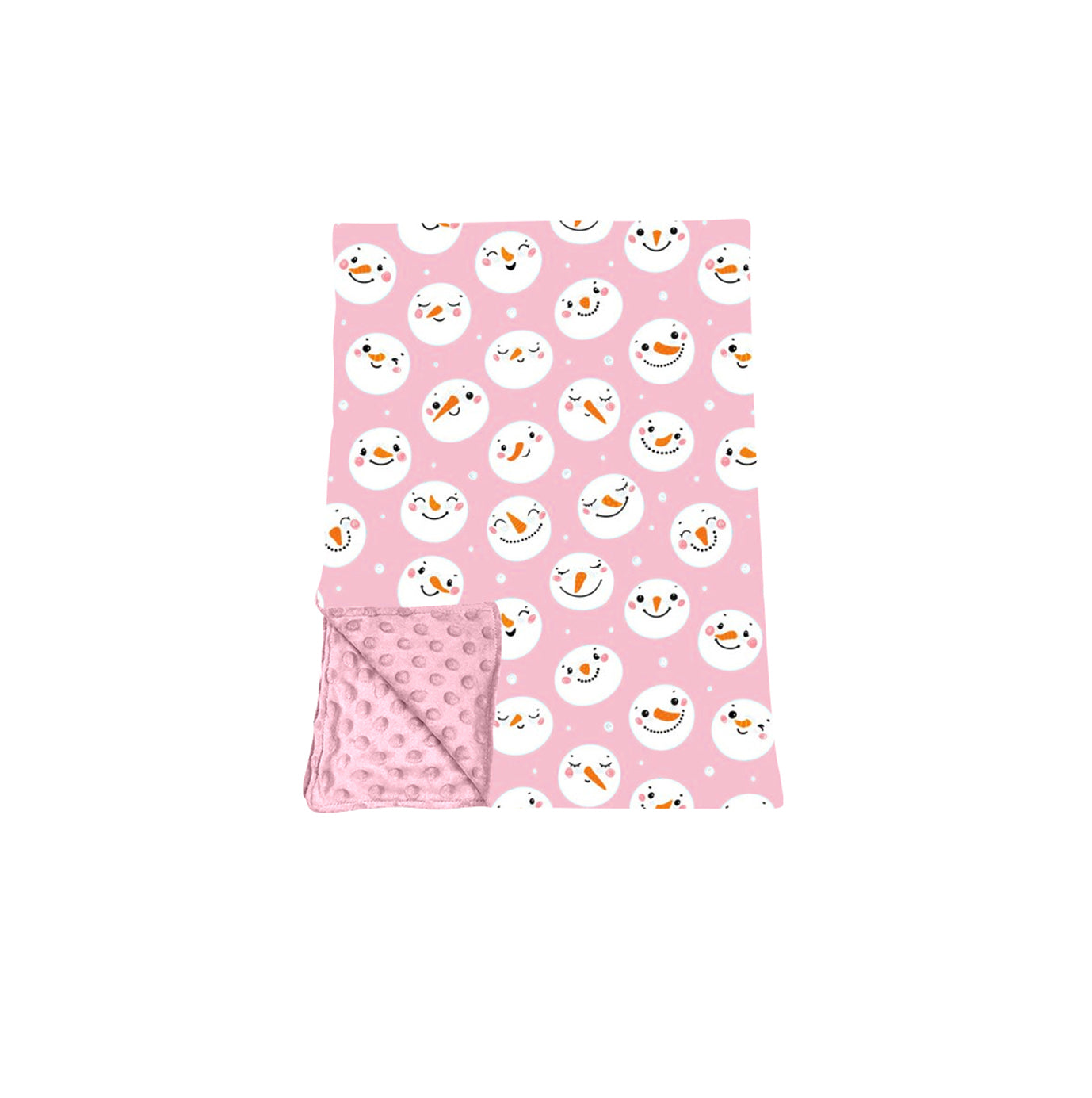 7.25 Preorder Baby Christmas Snowman Pink Blanket