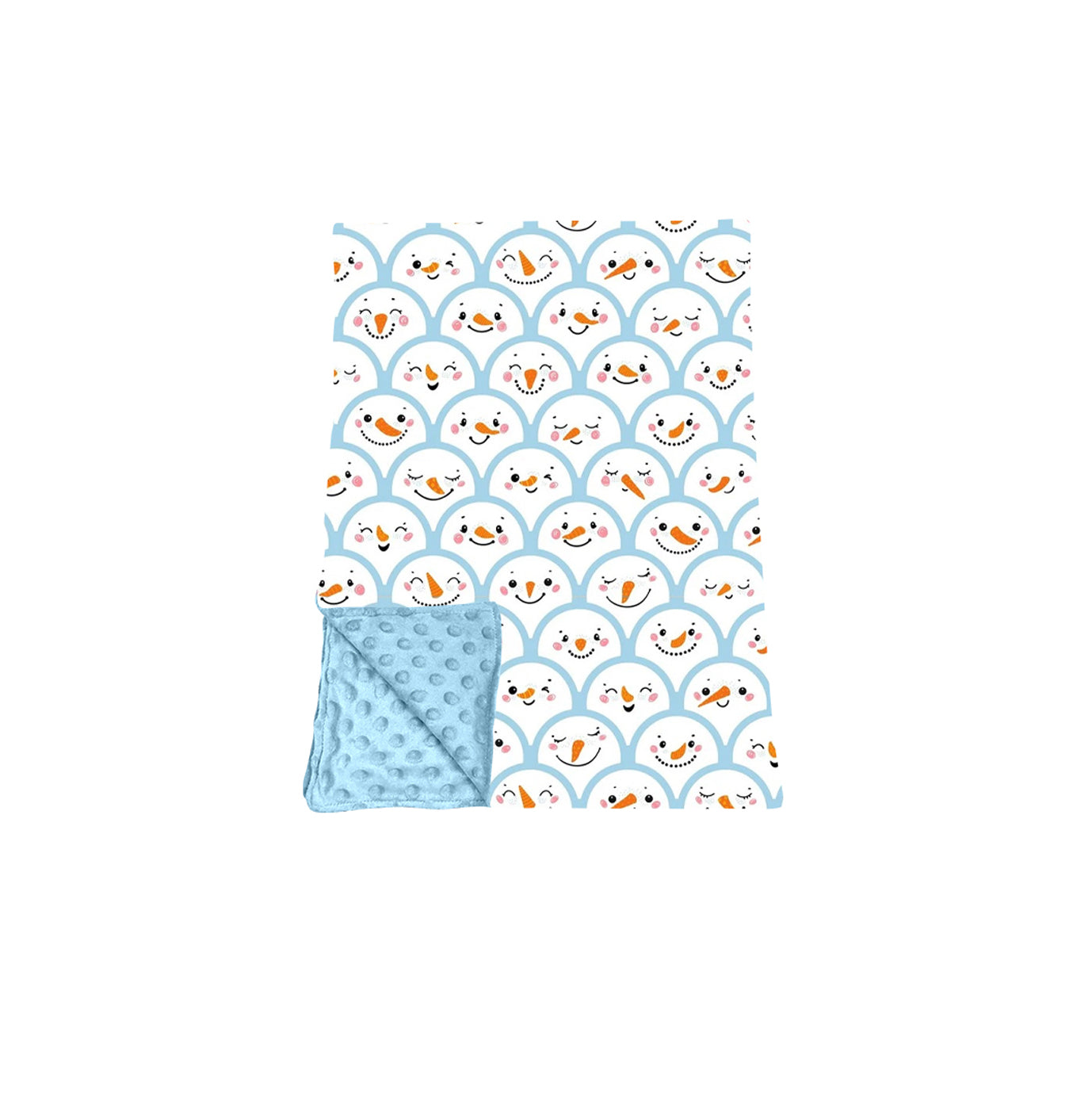 7.25 Preorder Baby Christmas Snowman Blue Blanket