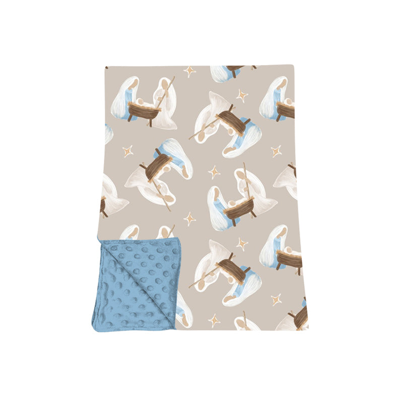 8.6 BL0285 Preorder Nativity Stars Print Baby Christmas Blanket