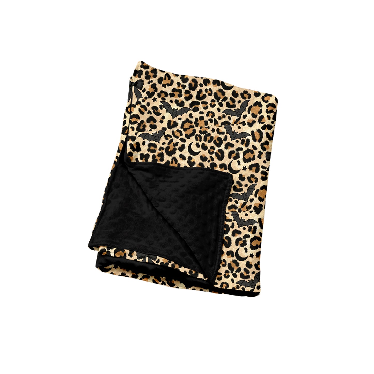 8.7 BL0290 Preorder Bat Leopard Print Baby Girls Halloween Blanket