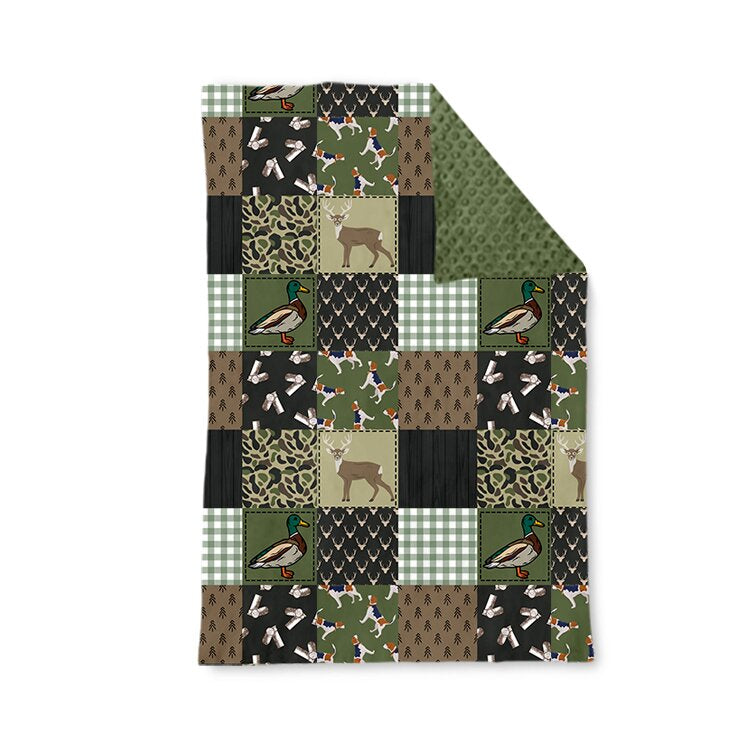 8.21 BL0292 Preorder Baby Boys Hunting Deer Duck Blanket