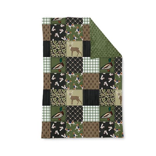 8.21 BL0297 Preorder Baby Boys Hunting Deer Duck Blanket