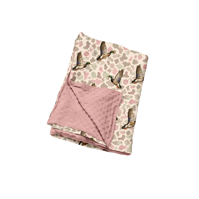 9.24 BL0308 Preorder Baby Girls Pink Camo Mallard Duck Blanket