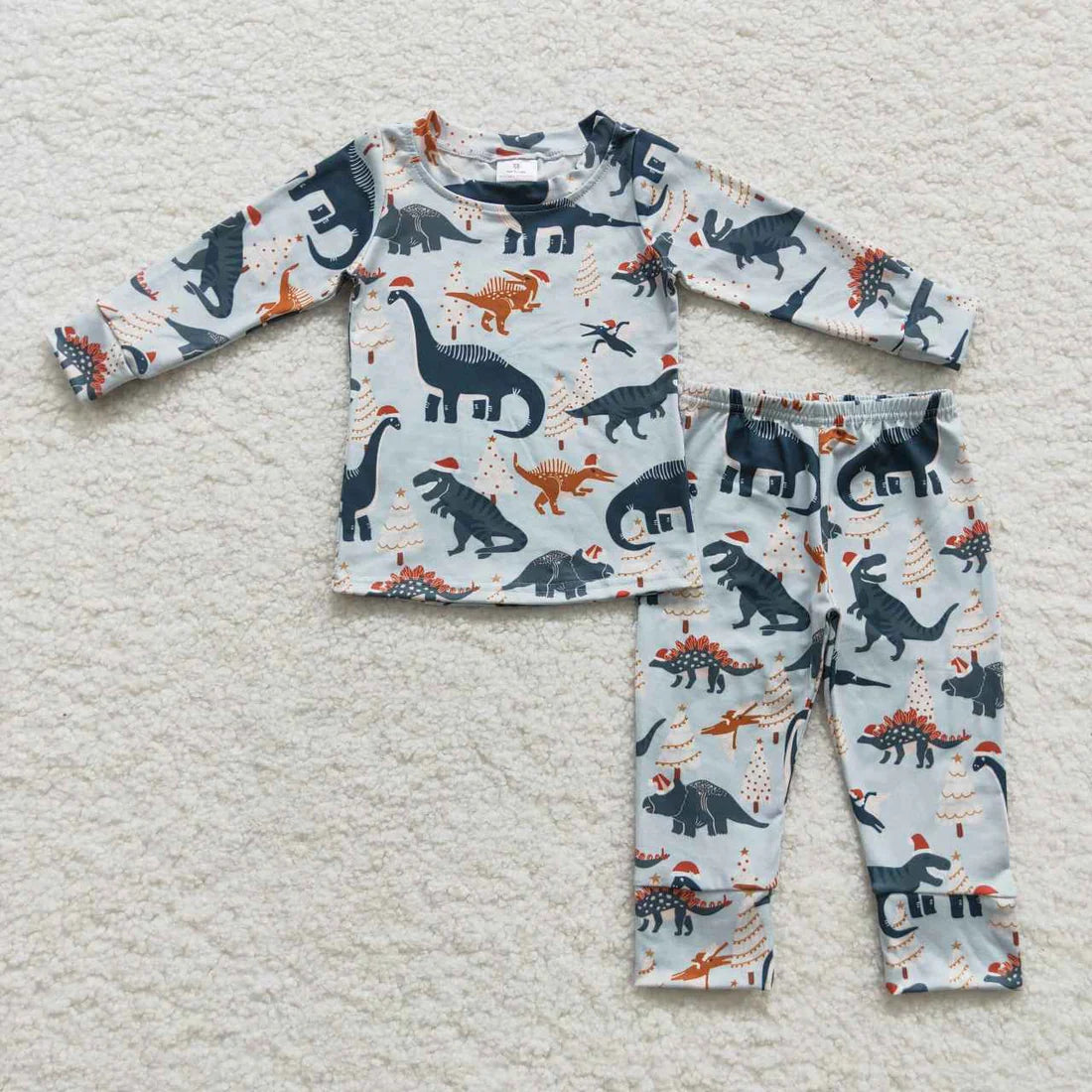 Sibling Baby BOys Girls Christmas Dinosaurs Pajamama Set