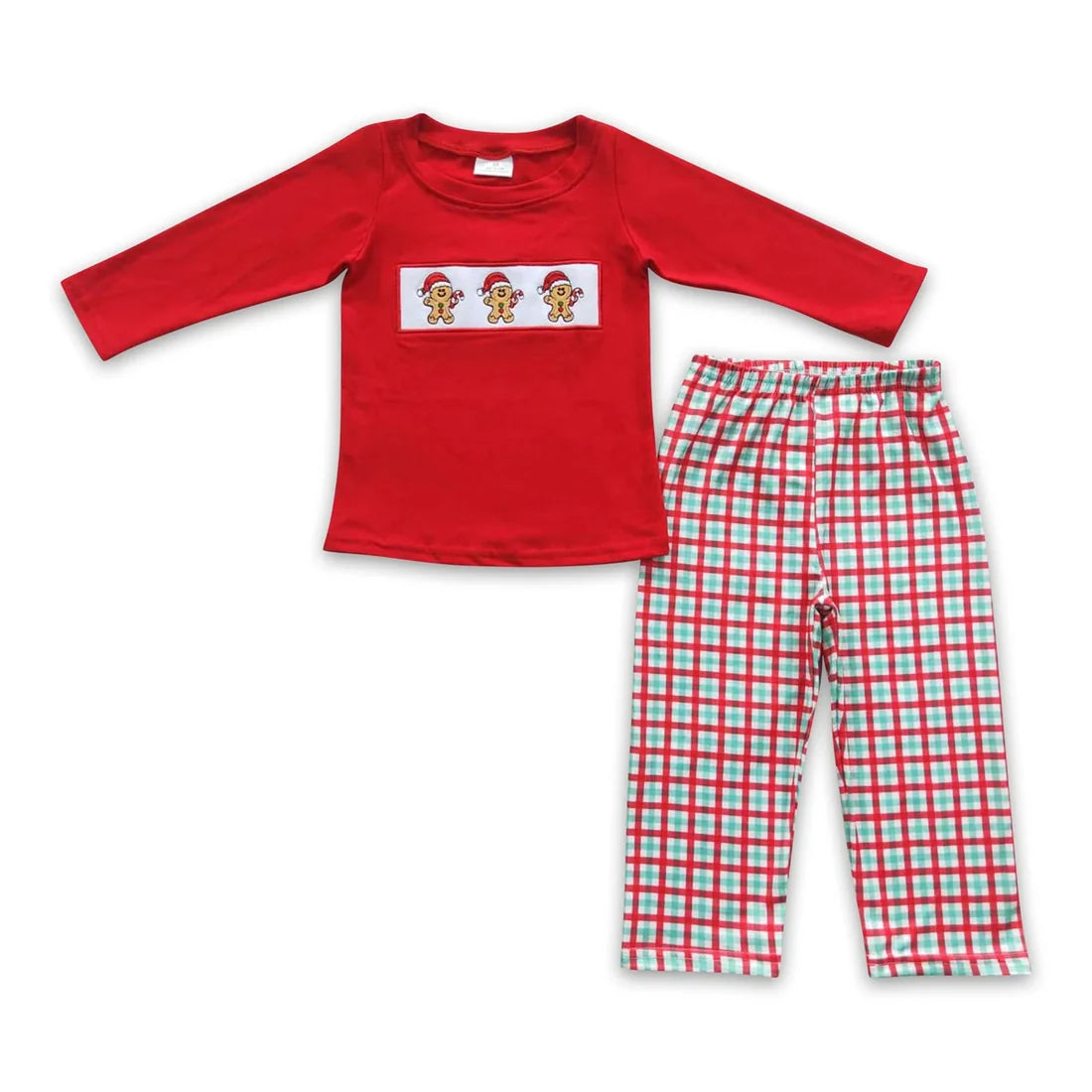 Sibling Baby Girls Boys Embroidery Gingersnap Red Outfit Dress Romper