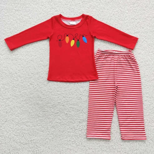 Sibling Baby Boys Christmas Long Sleeve Outfit