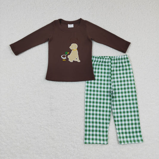 Sibling Baby Boys Embroidery Ducks Dogs Top Pockets Pants Hunting Clothes Sets