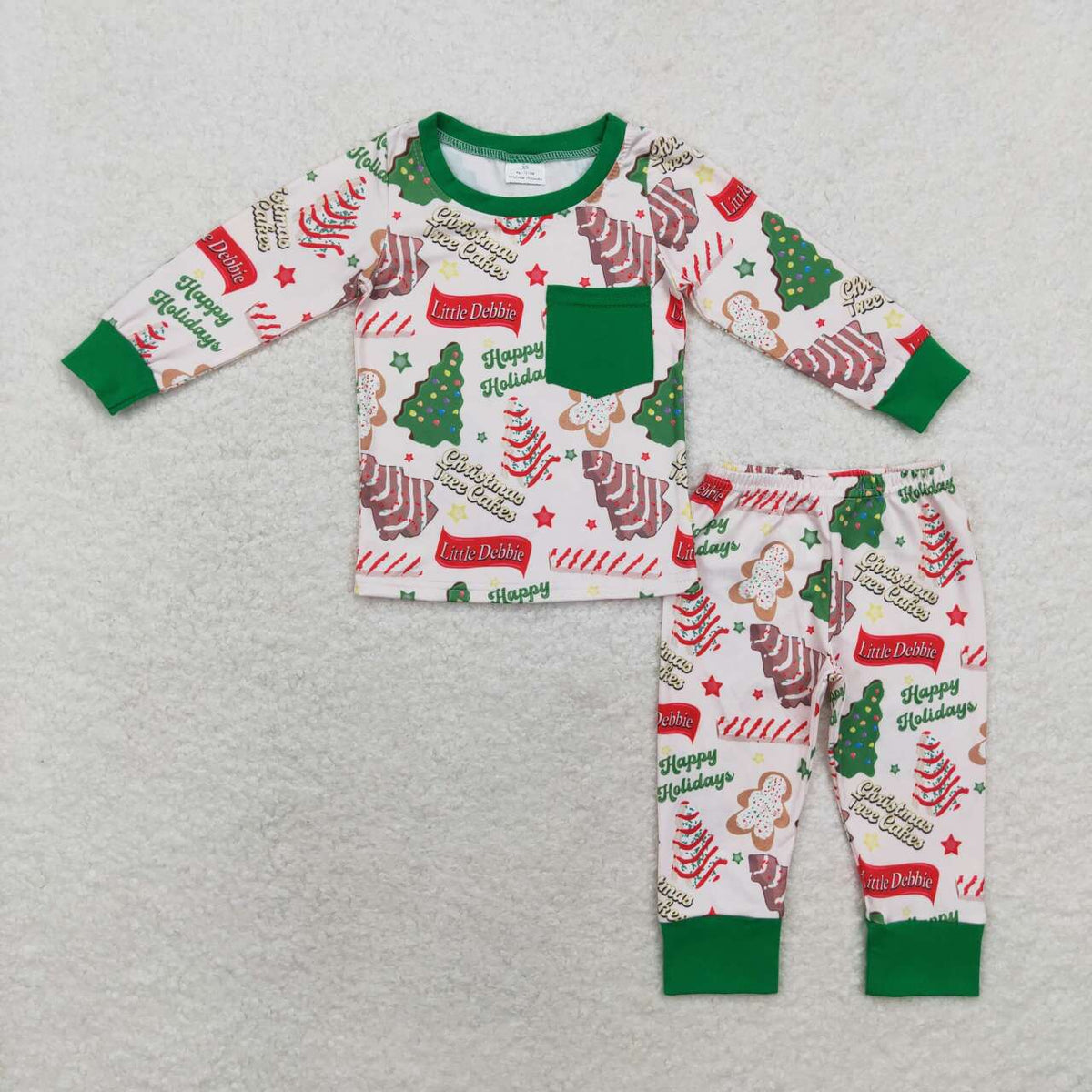 BLP0506 Gingerbread Debbie Cake Print Boys Christmas Pajamas Clothes Set