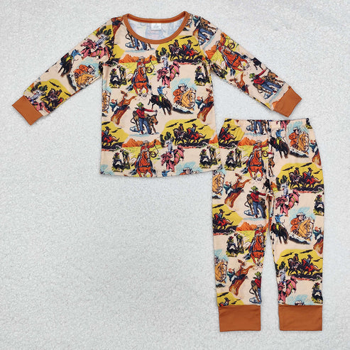 Baby Boys Western Rodeo Cowboy Long Sleeve Pajama Set