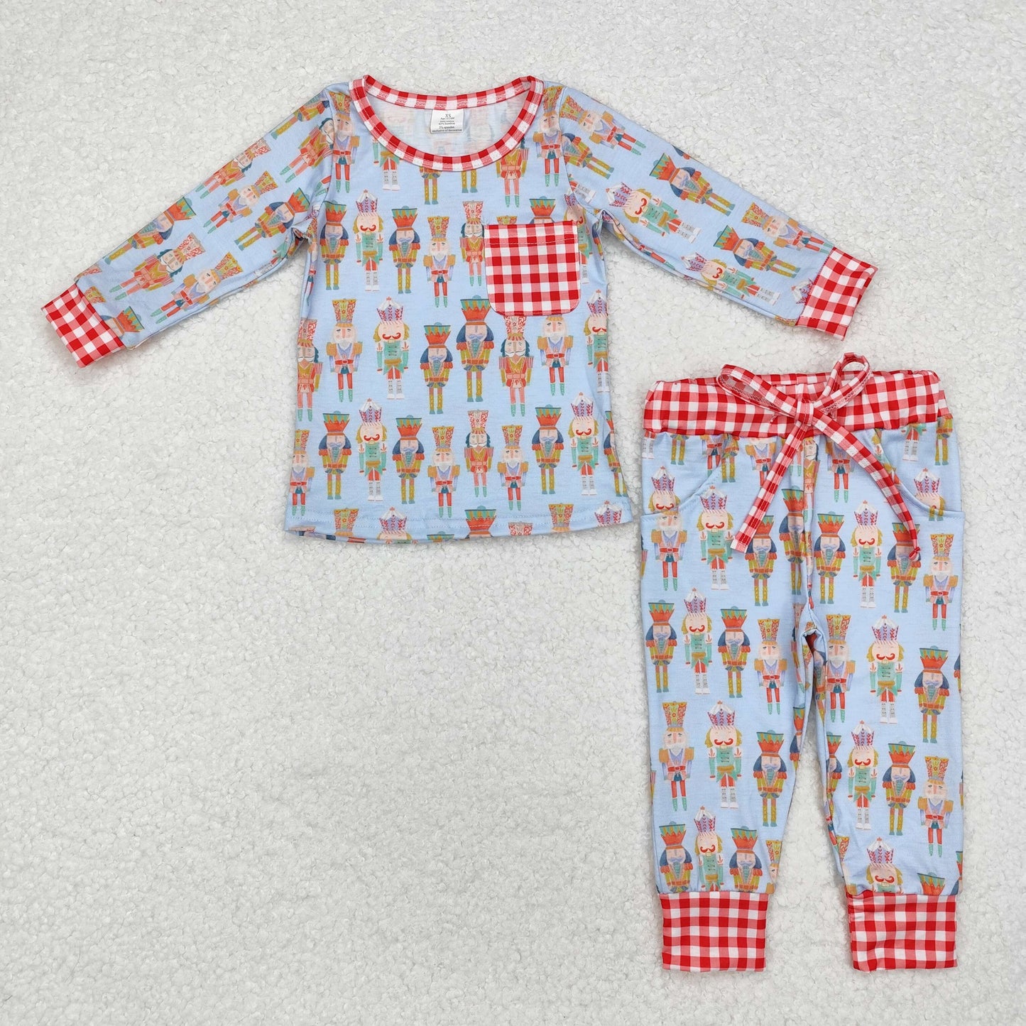 BLP0521 Nutcracke* Soldier Print Boys Christmas Bamboo Pajamas Clothes Set