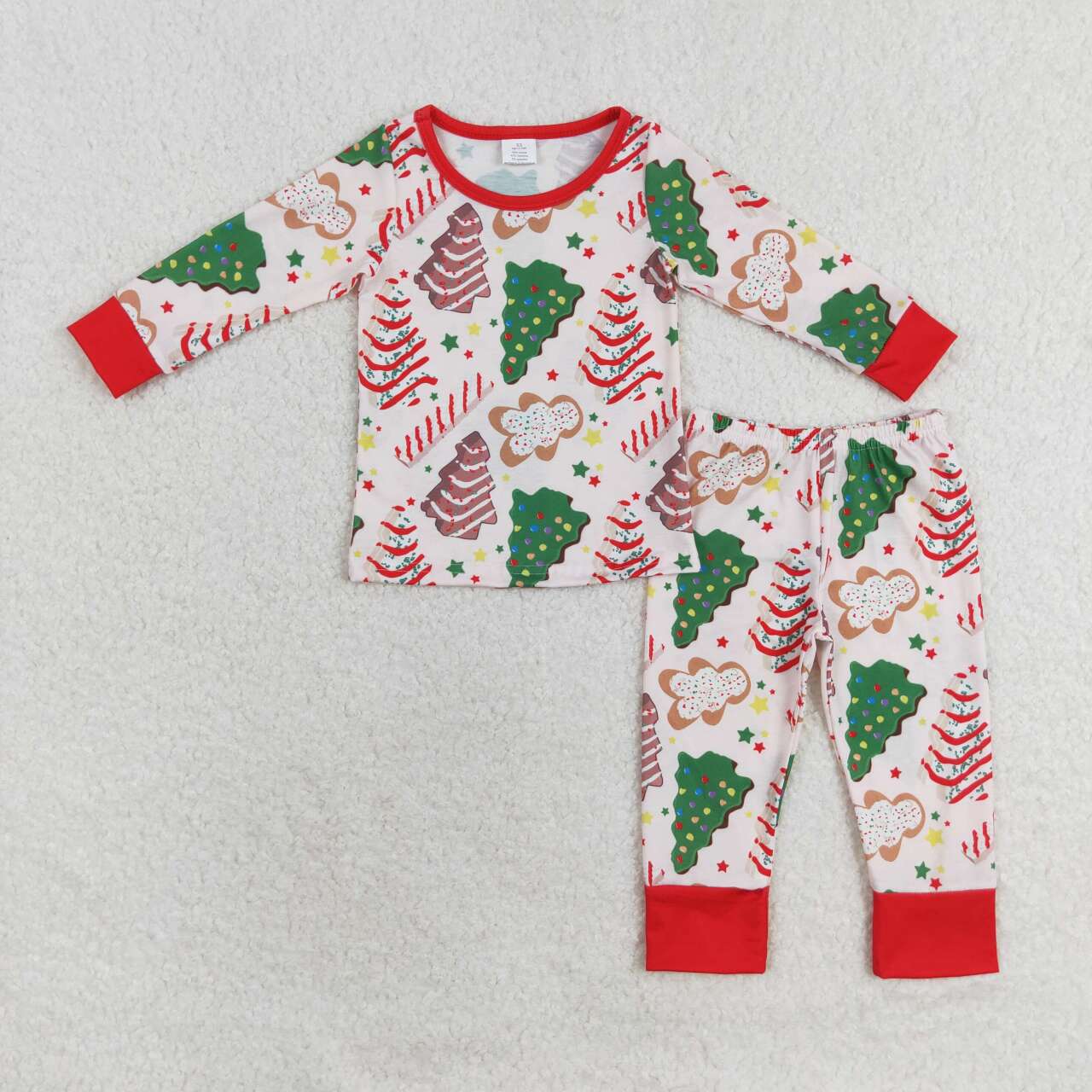 BLP0549 Gingerbread Debbie Cake Print Boys Christmas Bamboo Pajamas Clothes Set