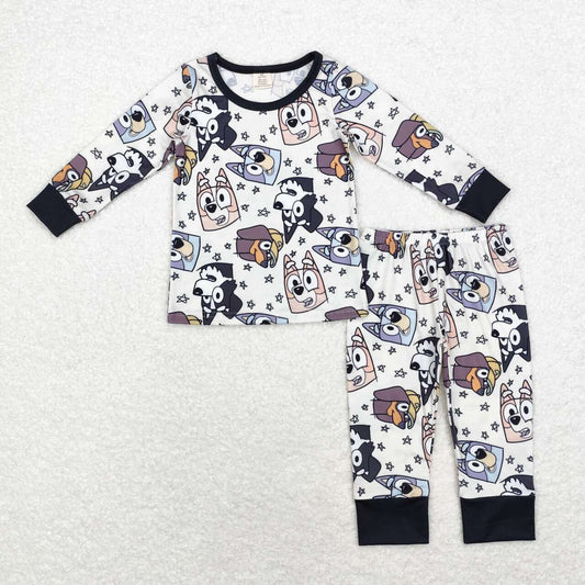 BLP0561  Cartoon Dog Stars Print Long Sleeve Pants Boys Pajamas Clothes Set