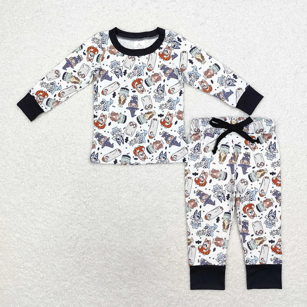 Baby Boys Halloween Dogs Witches Top Pants Pajamas Clothes Sets