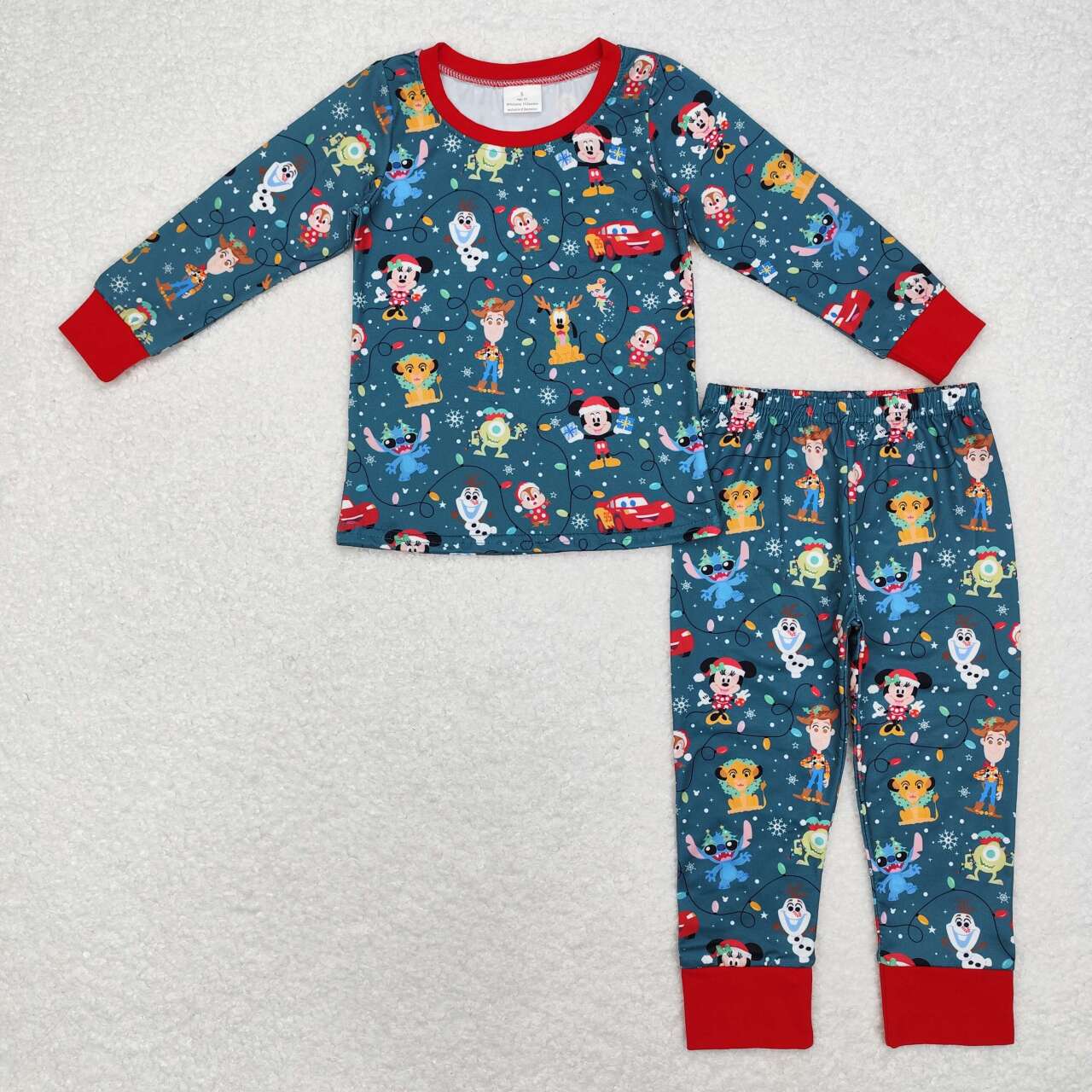 BLP0747 Cartoon Characters Print Boys Christmas Pajamas Clothes Set