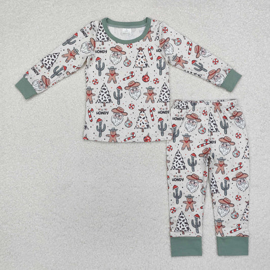 Sibling Baby Boys Christmas Santa Long Sleeve  Top Pants Outfit