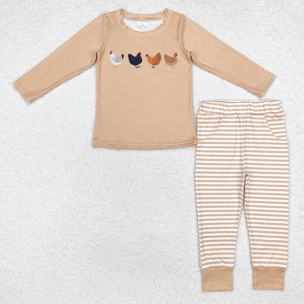 Sibling Girls Boys Chciken Farm Outfit