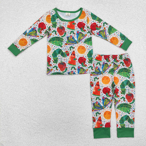Baby Boys Cartoon Worms Long Sleeve Pajama Set