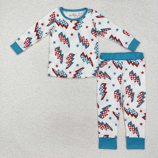 Baby Boys Christmas Light Print Long Sleeve Pajama Set