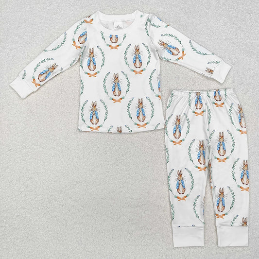 Sibling Baby Girls Boys Easter Rabbit Dress+Pajama Set