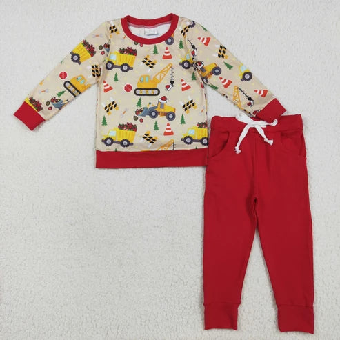 Sibling Baby Boys Christmas Long Sleeve Outfit