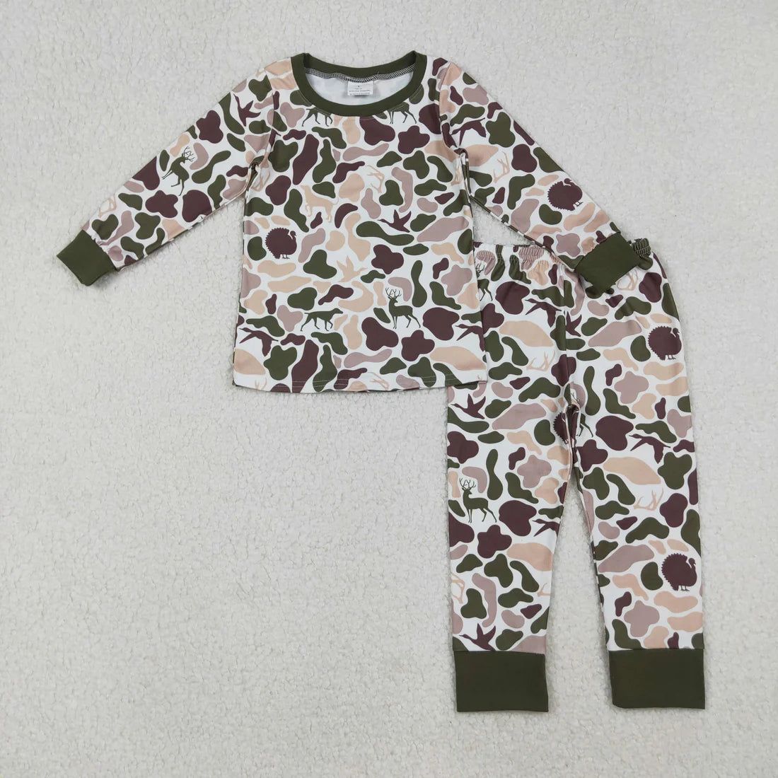 Sibling Baby Boys Southern Camo Ducks Dogs Deer Top Pants Hunting Pajamas Clothes Sets