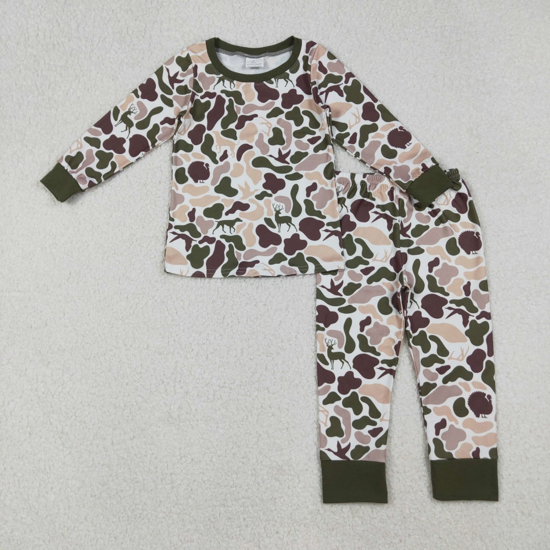 Sibling Baby Boys Hunting Camo Long Sleeve Soft Pajama Set