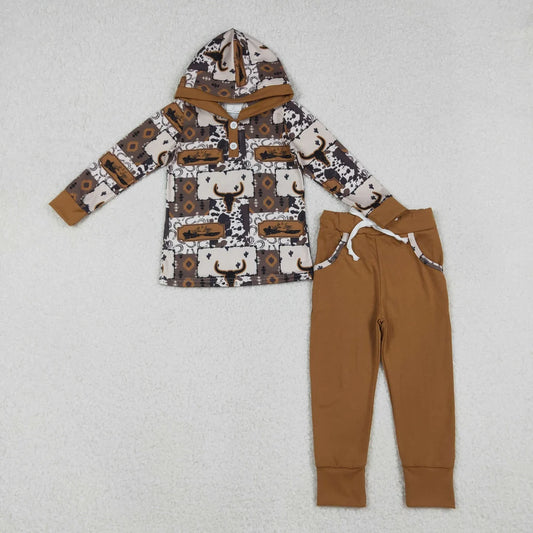 Sibling Baby Boys Hunting Hoodie Top Pocket Jogger Outfit